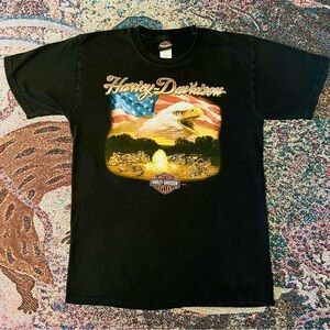 Harley Davidson Shirt Y2K streetwear Savannah Georgia Eagle Biker USA Motorcycle